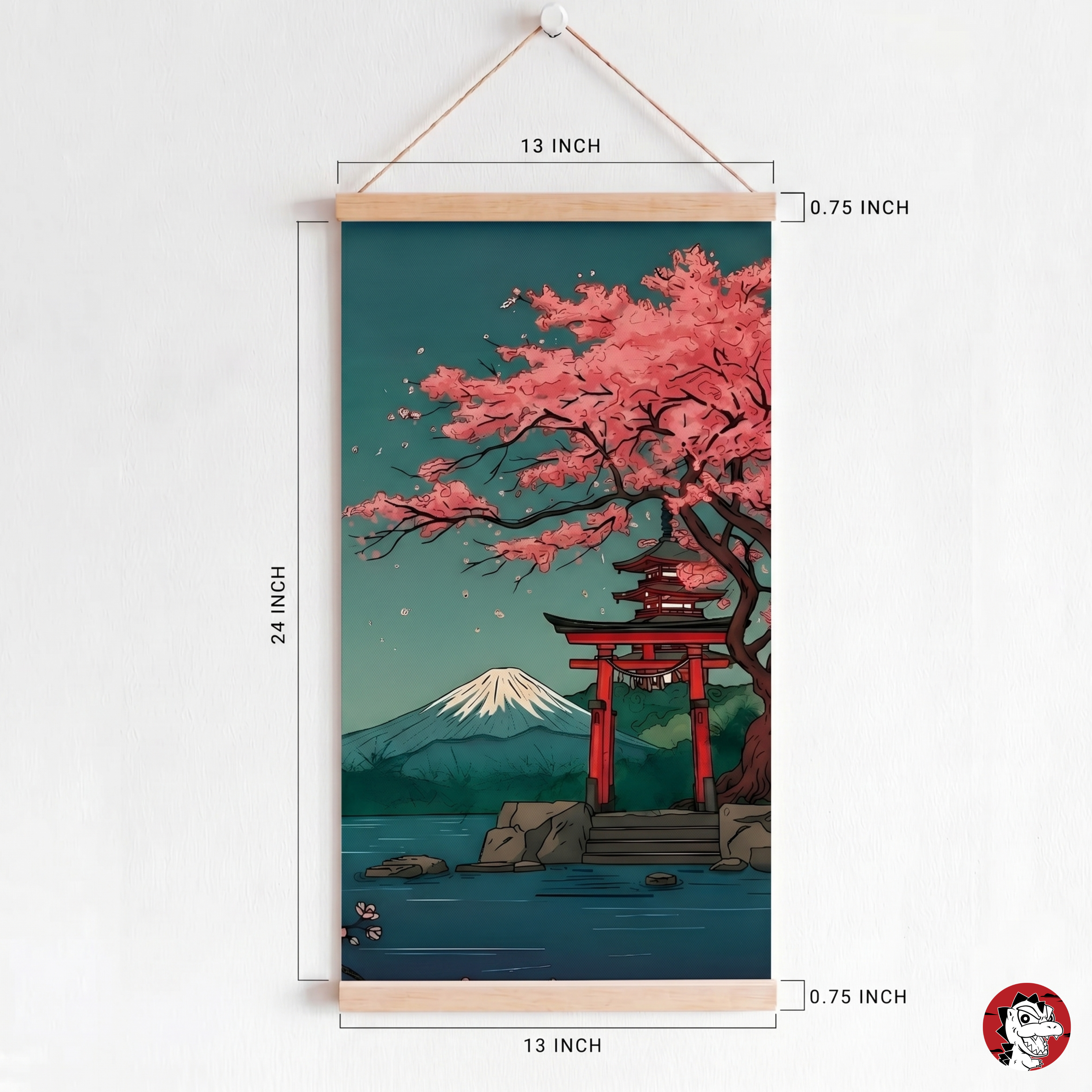 Mount fuji temple Canvas artwork