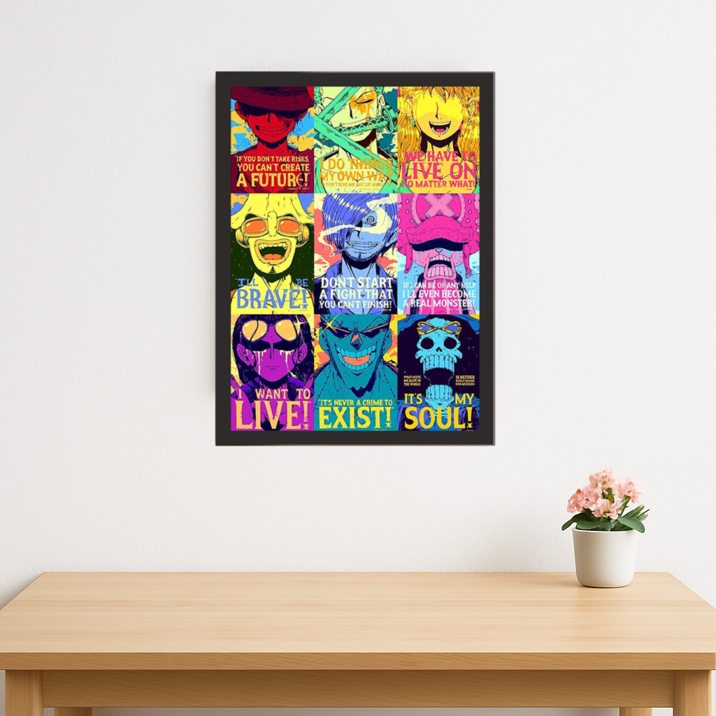 One piece strawhart crew poster