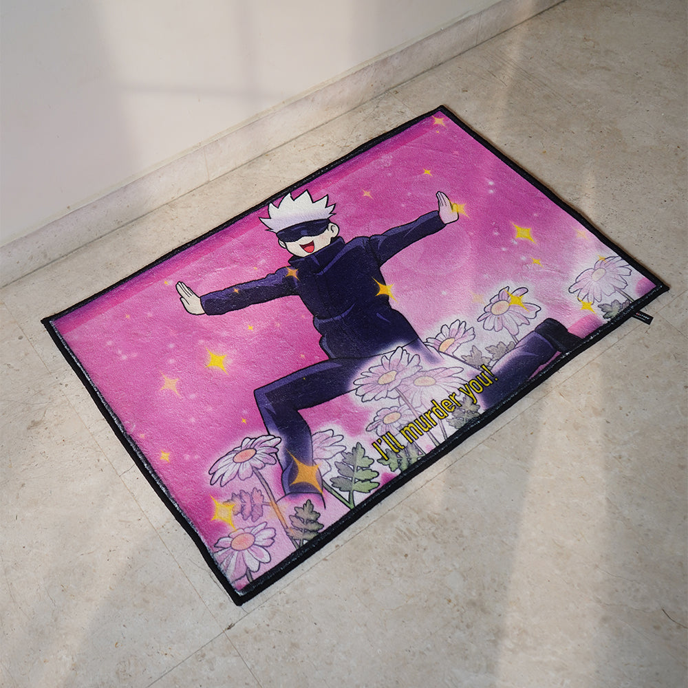 Gojo Custom Rug Gojo I’ll murder you Rug – Otakukulture