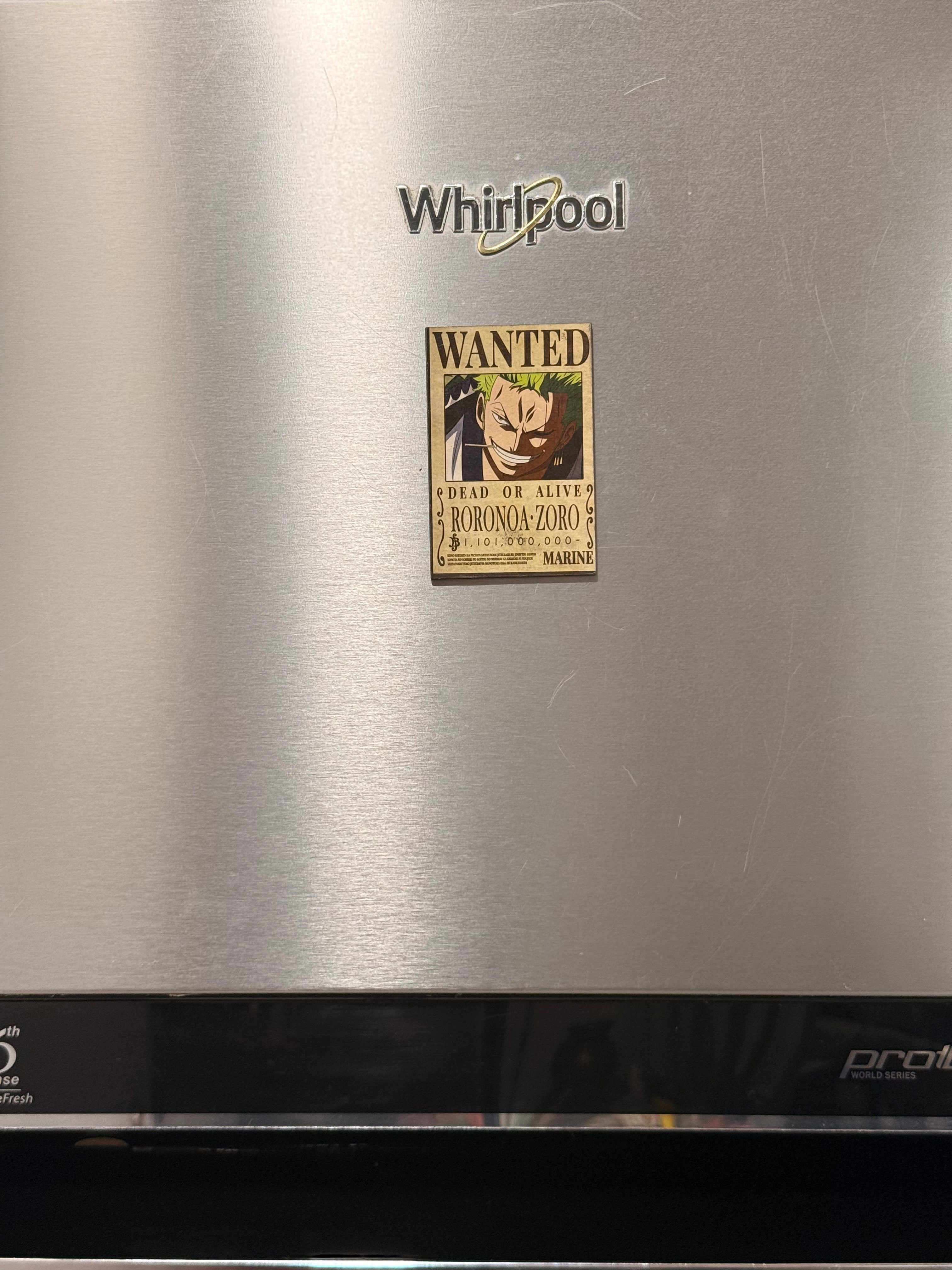Zoro wanted fridge magnet