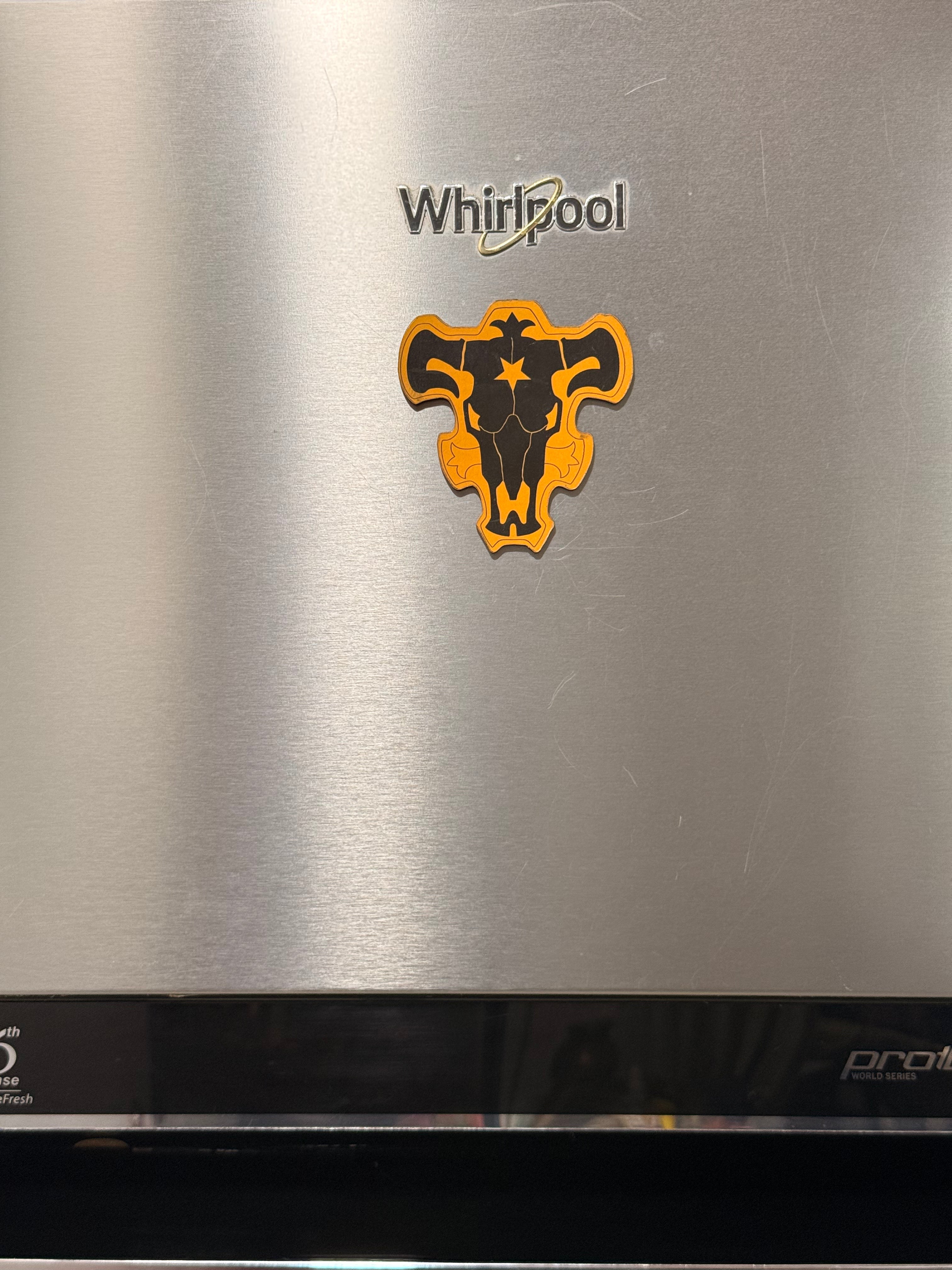 Black bull fridge magnet